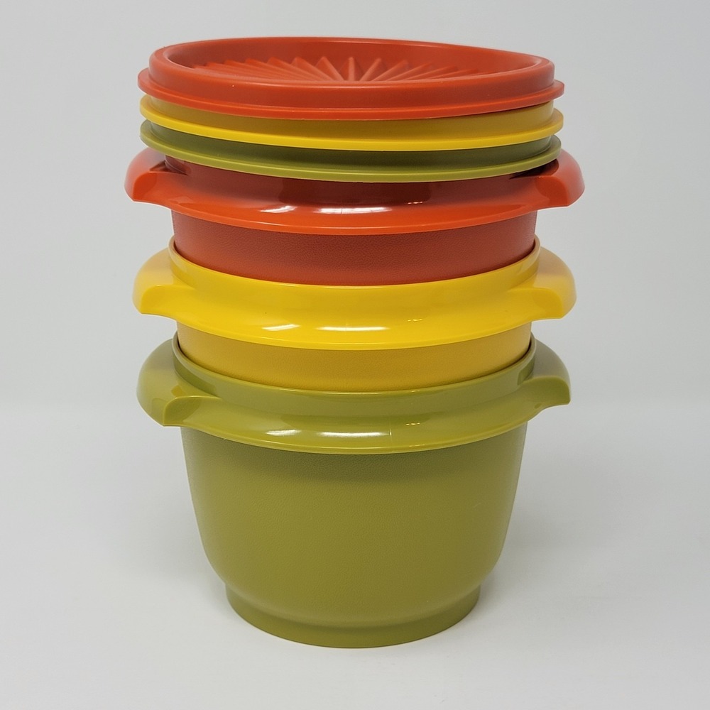 NOS Lot of 3 Vintage Tupperware Servalier Bowls 886-23 Autumn Harvest - Picture 10 of 13